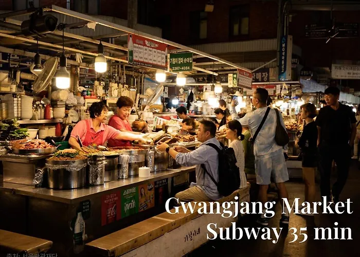 Gangnam Hongdae 3 Queen Beds Free Dryer アパート
